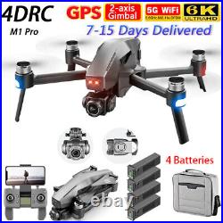 4DRC M1 Pro GPS WIFI FPV Drone 6K HD Dual Camera Selfie RC Quadcopter +4 Battery