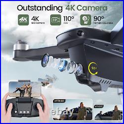 4k HD GPS Drone Wide Angle Camera WIFI FPV RC Brushless Motor Dual Quadcopter
